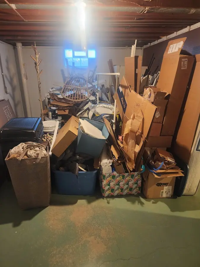 Roll-off dumpster container at job site for 6 Yard Dumpster Rental in Lebanon